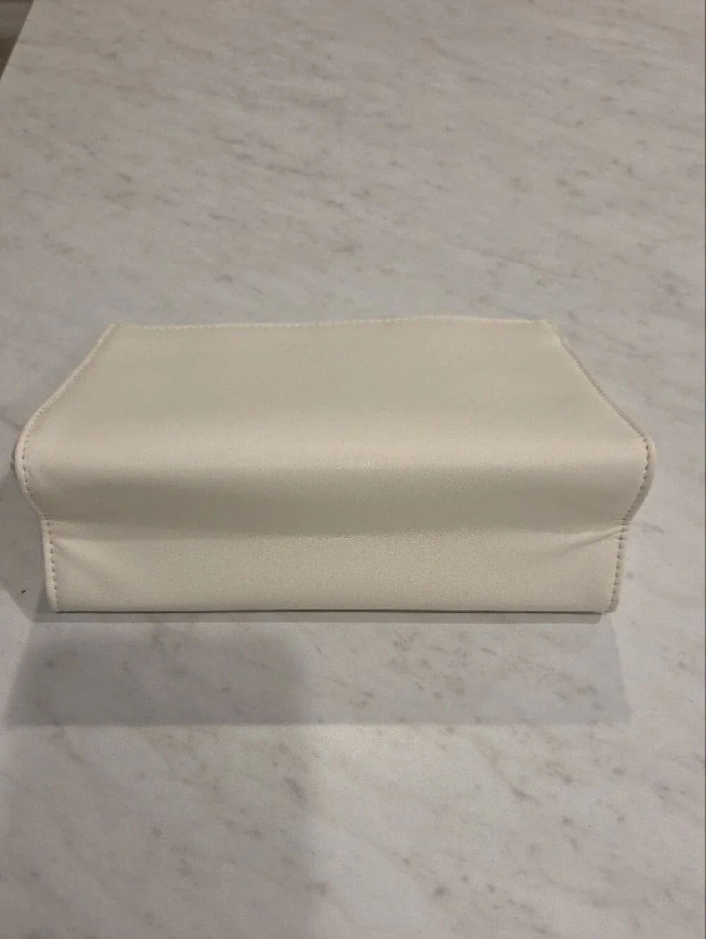 Yves Saint Laurent White Cosmetic Pouch with Gold Logo